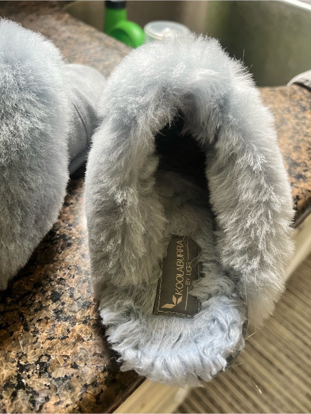 Koolaburra Plush Shearling Slippers in Light Gray